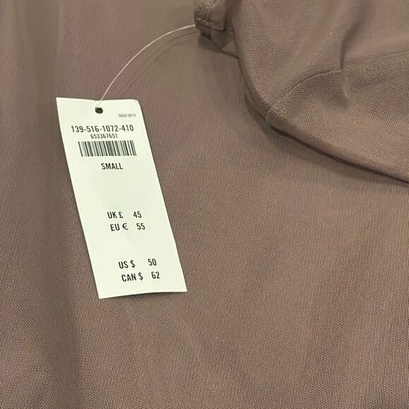 Abercrombie & Fitch Long-Sleeve Mesh Slash Bodysuit in brown NWT S - Picture 3 of 4